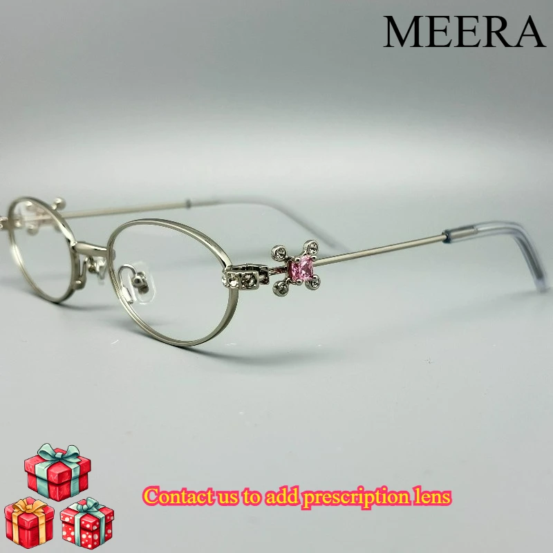 Y2K Pink Rhinestone Metal Small Oval Eyeglasses for Women Fashion Reading Eyeglass Gm Frame Blue Light Blocking Glasses
Y2K Pink Rhinestone Metal Small Oval Eyeglasses for Women Fashion Reading Eyeglass Gm Frame Blue Light Blocking Glasses
