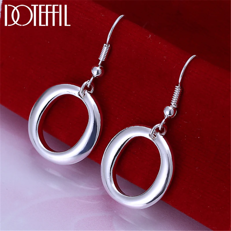 DOTEFFIL 925 Sterling Silver Round Circle O Drop Earrings For Woman Wedding Engagement Party Fashion Charm Jewelry
DOTEFFIL 925 Sterling Silver Round Circle O Drop Earrings For Woman Wedding Engagement Party Fashion Charm Jewelry