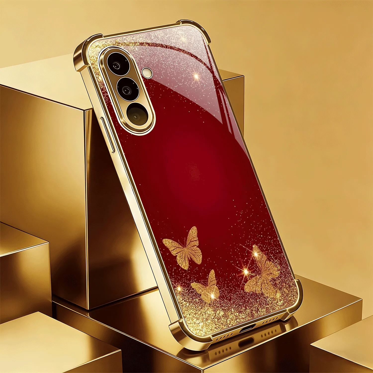 Gold butterfly pattern anti-drop electroplated glass phone case,suitable for Samsung S26/S25/S24/S23/S22/S21/S20and other models
Gold butterfly pattern anti-drop electroplated glass phone case,suitable for Samsung S26/S25/S24/S23/S22/S21/S20and other models
