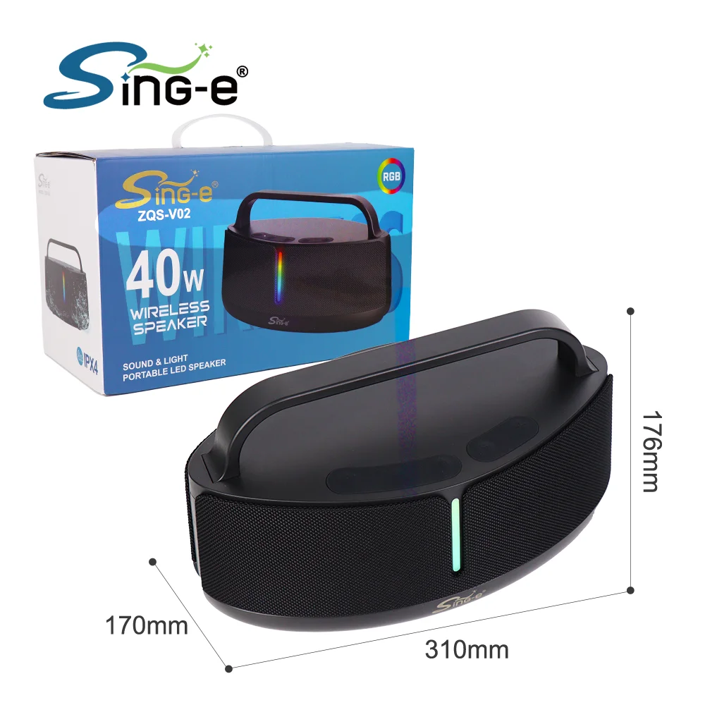 ZQS-V02 Portable Speaker IPX6 Waterproof Outdoor Speaker Deepest Bass Support EQ/RGB Light/TWS/TF/AUX/USB
ZQS-V02 Portable Speaker IPX6 Waterproof Outdoor Speaker Deepest Bass Support EQ/RGB Light/TWS/TF/AUX/USB