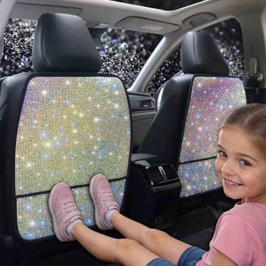 Diamond Bling Car Seat Kick Protectors with Storage Sparkly Rhinestone Kick Mats, Universal Back Seat Cover for SUV, Crystal Au
Diamond Bling Car Seat Kick Protectors with Storage Sparkly Rhinestone Kick Mats, Universal Back Seat Cover for SUV, Crystal Au