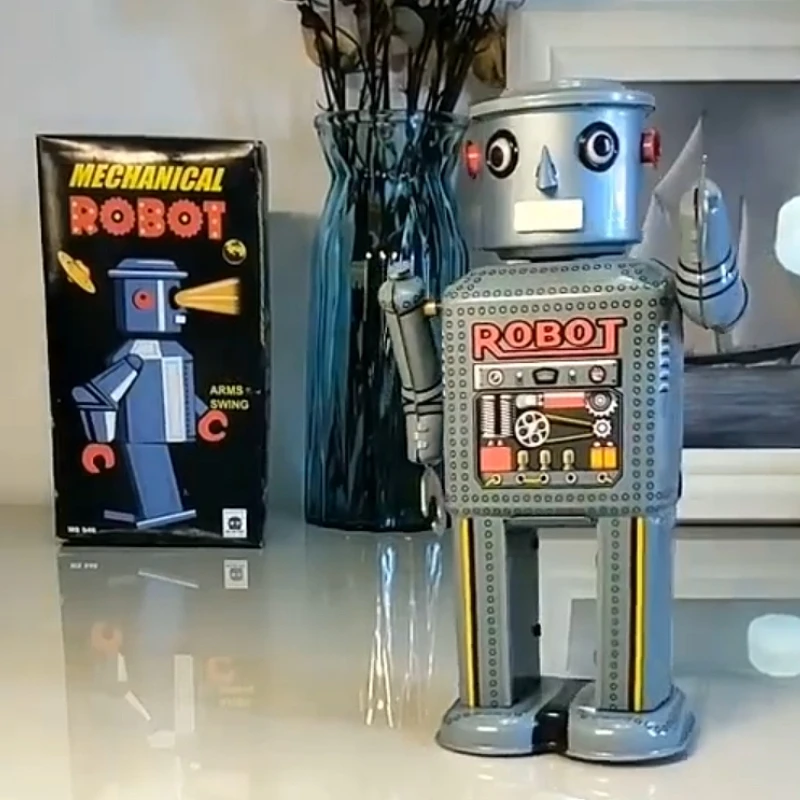 Wind Up Toy Desktop Ornament Metal Tin Classic Swinging Alien Robot Mechanical Toy Gift Shooting Props Room Decoration
Wind Up Toy Desktop Ornament Metal Tin Classic Swinging Alien Robot Mechanical Toy Gift Shooting Props Room Decoration