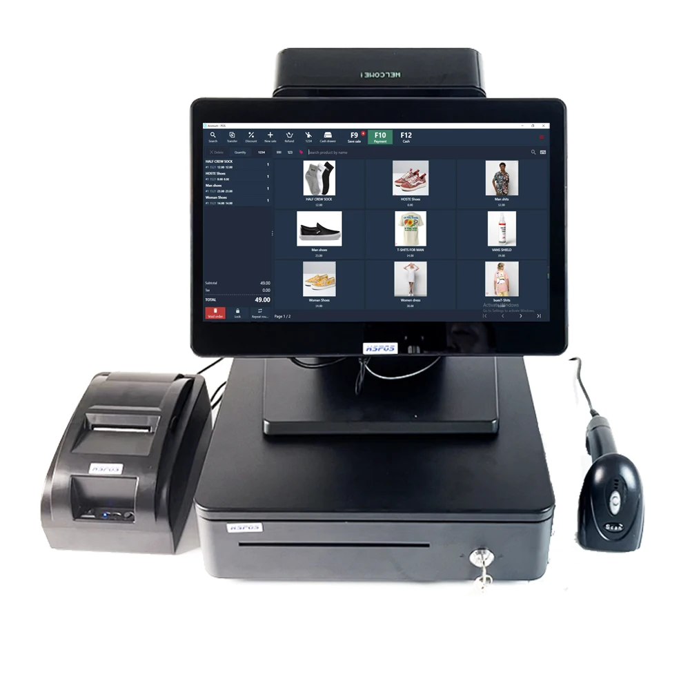 14 Inch All In One Touch Screen POS Cash Register Windows System with Software VFD Customer Display for Retail
14 Inch All In One Touch Screen POS Cash Register Windows System with Software VFD Customer Display for Retail
