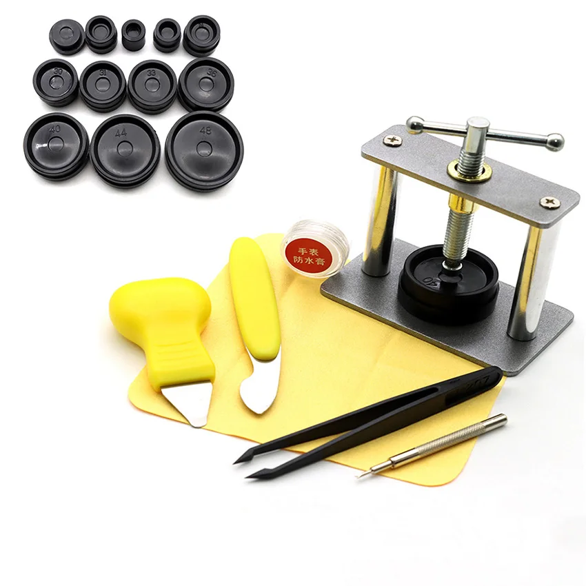 Watch Repair Tool Watch Back Cover Presser Glass Battery Replacement Tool Cover Presser 19-in-1 Non-Hole Press Set
Watch Repair Tool Watch Back Cover Presser Glass Battery Replacement Tool Cover Presser 19-in-1 Non-Hole Press Set