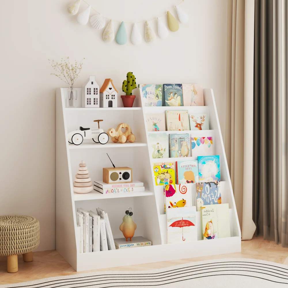 Kids Bookshelf and Toy Storage Organizer, Multifunctional 4 Tier Wooden Kids Book Shelf with Bookcase Display Stand Kids Room
Kids Bookshelf and Toy Storage Organizer, Multifunctional 4 Tier Wooden Kids Book Shelf with Bookcase Display Stand Kids Room