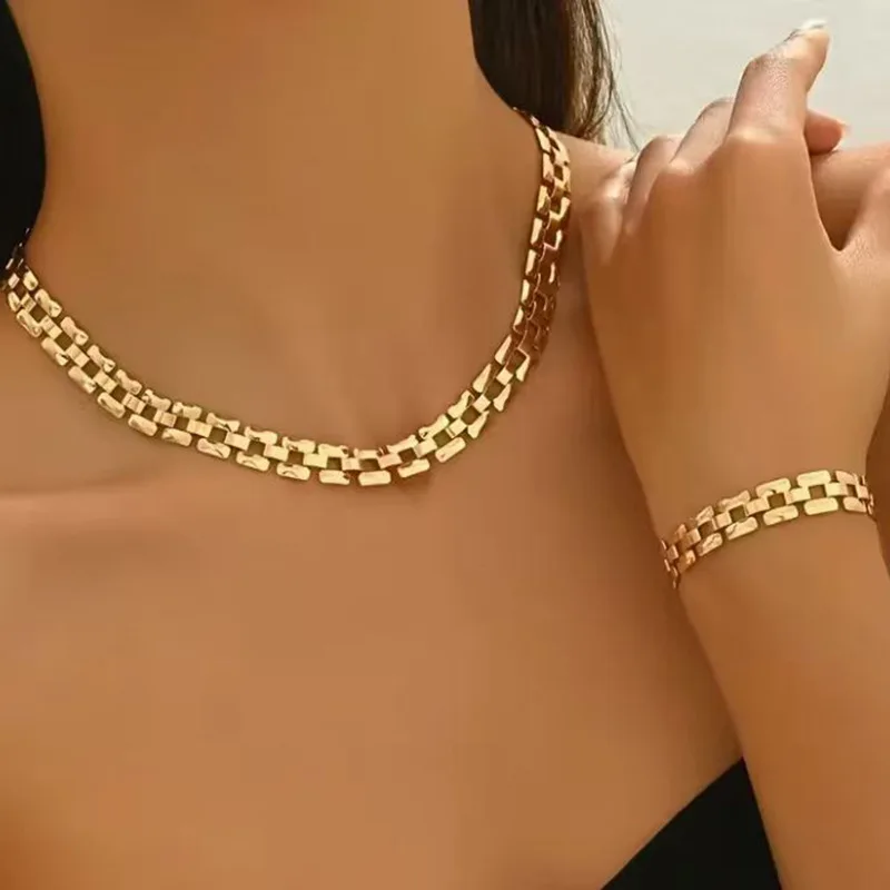 DOREMI Real Gold Plated Chain Necklace Bracelet Set For Women Men Trendy Cuban Link Jewelry Set Waterproof Everyday Wear Set
DOREMI Real Gold Plated Chain Necklace Bracelet Set For Women Men Trendy Cuban Link Jewelry Set Waterproof Everyday Wear Set
