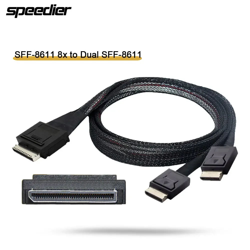 50cm OCuLink PCIe PCI-Express SFF-8611 8x 8-Lane To Dual SFF-8611 Oculink 4x SSD Data Active Cable
50cm OCuLink PCIe PCI-Express SFF-8611 8x 8-Lane To Dual SFF-8611 Oculink 4x SSD Data Active Cable