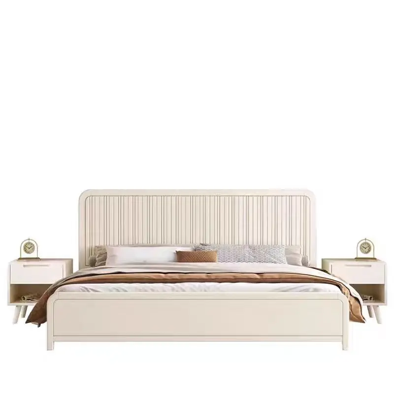 ^&Latest Cream Style Solid Oak Wood Slats Queen King Size Bedroom Furniture French Wood Bed
^&Latest Cream Style Solid Oak Wood Slats Queen King Size Bedroom Furniture French Wood Bed