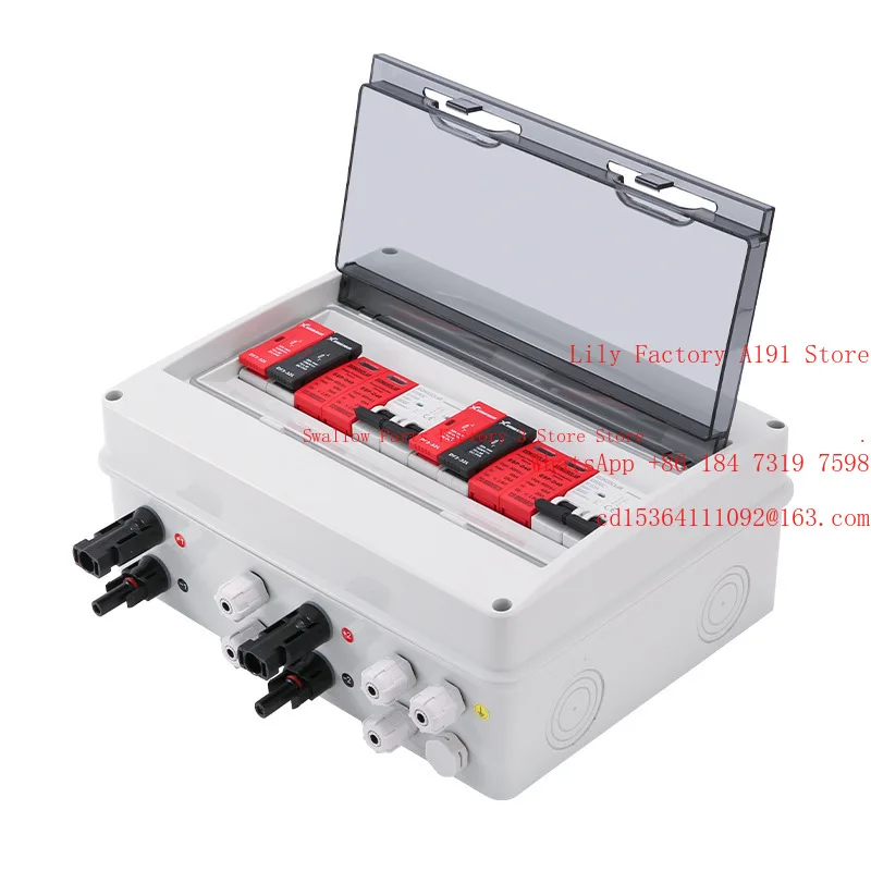 Photovoltaic lightning protection DC combiner box, solar DC distribution box 2 in 4 in 6 in 2 out 1000V
Photovoltaic lightning protection DC combiner box, solar DC distribution box 2 in 4 in 6 in 2 out 1000V