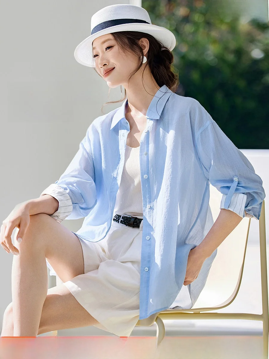 Mo Han Mei 100% Flax Breathable Light Shirt Summer New Loose Sleeve Mouth Splicing Refreshing Lightweight Women's Blouse
Mo Han Mei 100% Flax Breathable Light Shirt Summer New Loose Sleeve Mouth Splicing Refreshing Lightweight Women's Blouse