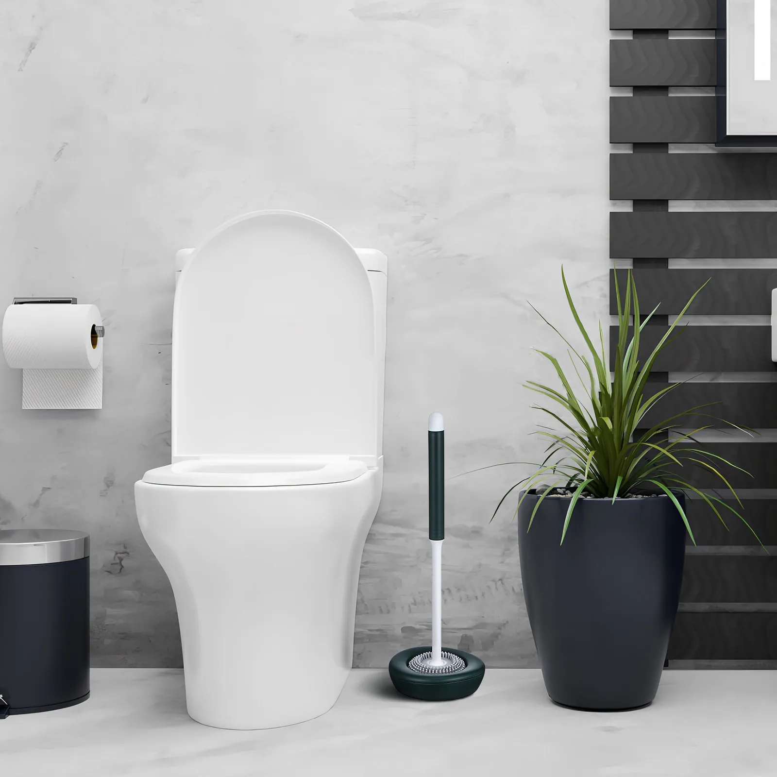 1Set Toilet Brush Set Silicone Bristles Non Scratch Toilet Cleaning Tool Standing Holder with Drainage Holes Fast Drying Modern
1Set Toilet Brush Set Silicone Bristles Non Scratch Toilet Cleaning Tool Standing Holder with Drainage Holes Fast Drying Modern