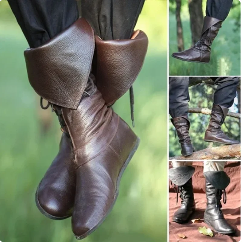 Medieval Viking Cosplay Men Pu Boots Knight Pirte Retro Lace Up Archer Cosplay Costume Renaissance Gothic Steampunk Shoes Fancy
Medieval Viking Cosplay Men Pu Boots Knight Pirte Retro Lace Up Archer Cosplay Costume Renaissance Gothic Steampunk Shoes Fancy