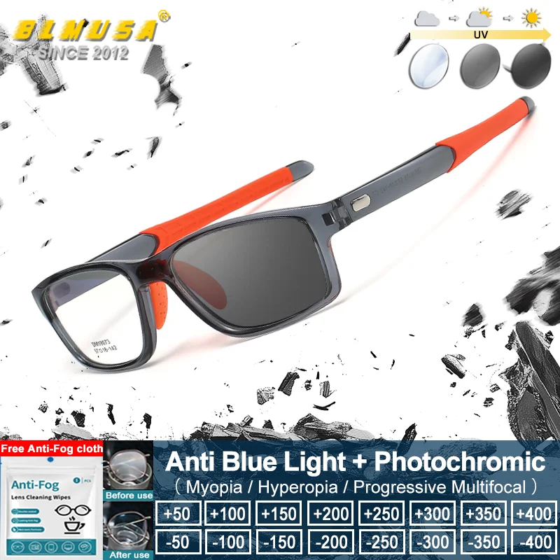 BLMUSA (XL) Large Square Anti Blue Light Photochromic Eyeglasses Trendy Outdoor Sporty Protection Prescription Reading Glasses
BLMUSA (XL) Large Square Anti Blue Light Photochromic Eyeglasses Trendy Outdoor Sporty Protection Prescription Reading Glasses