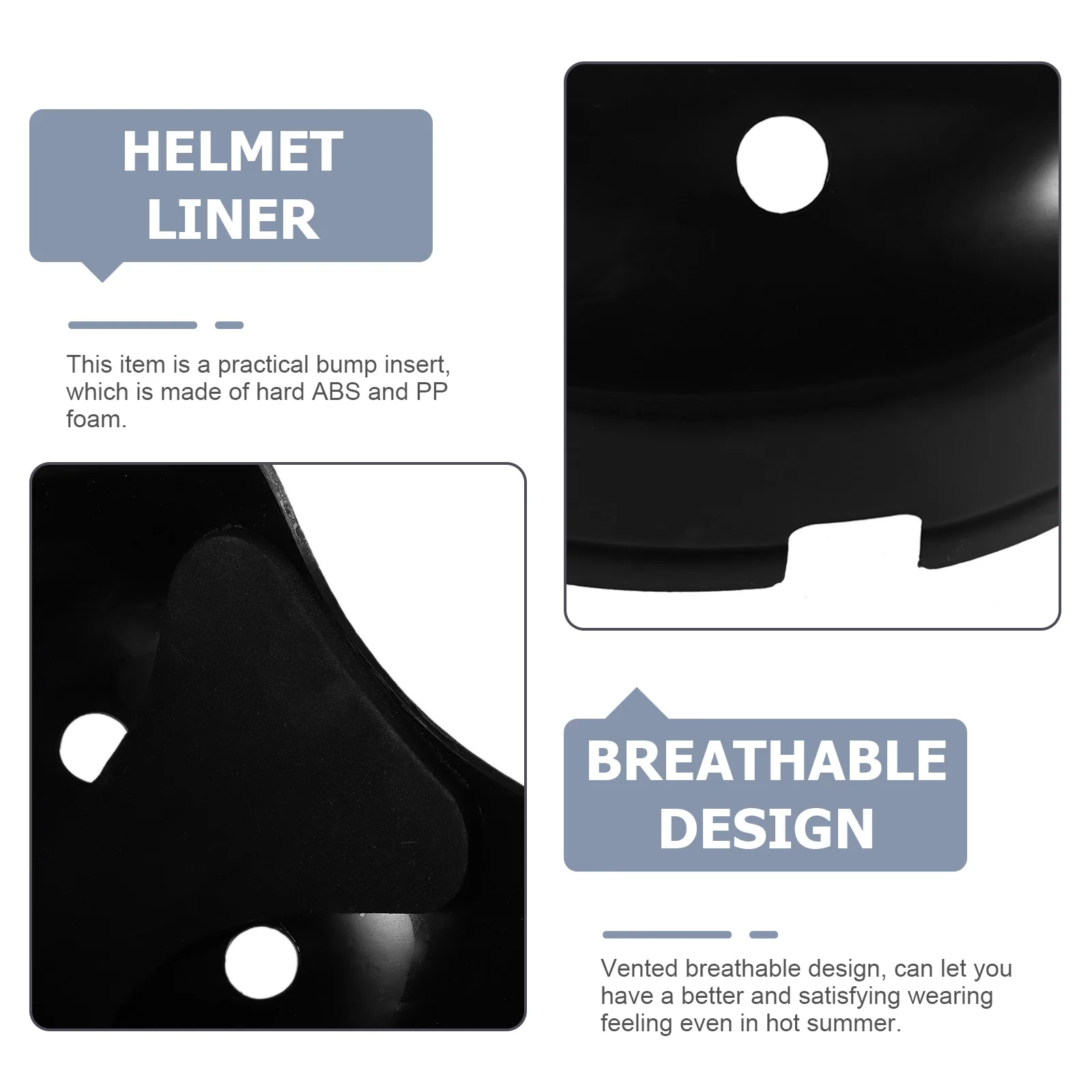 Black Outdoor Safety Bump Insert 60cm Inner Circumference 63.5cm Outer Compatible Baseball Caps Ventilated Air Holes Lightweight 
Black Outdoor Safety Bump Insert 60cm Inner Circumference 63.5cm Outer Compatible Baseball Caps Ventilated Air Holes Lightweight