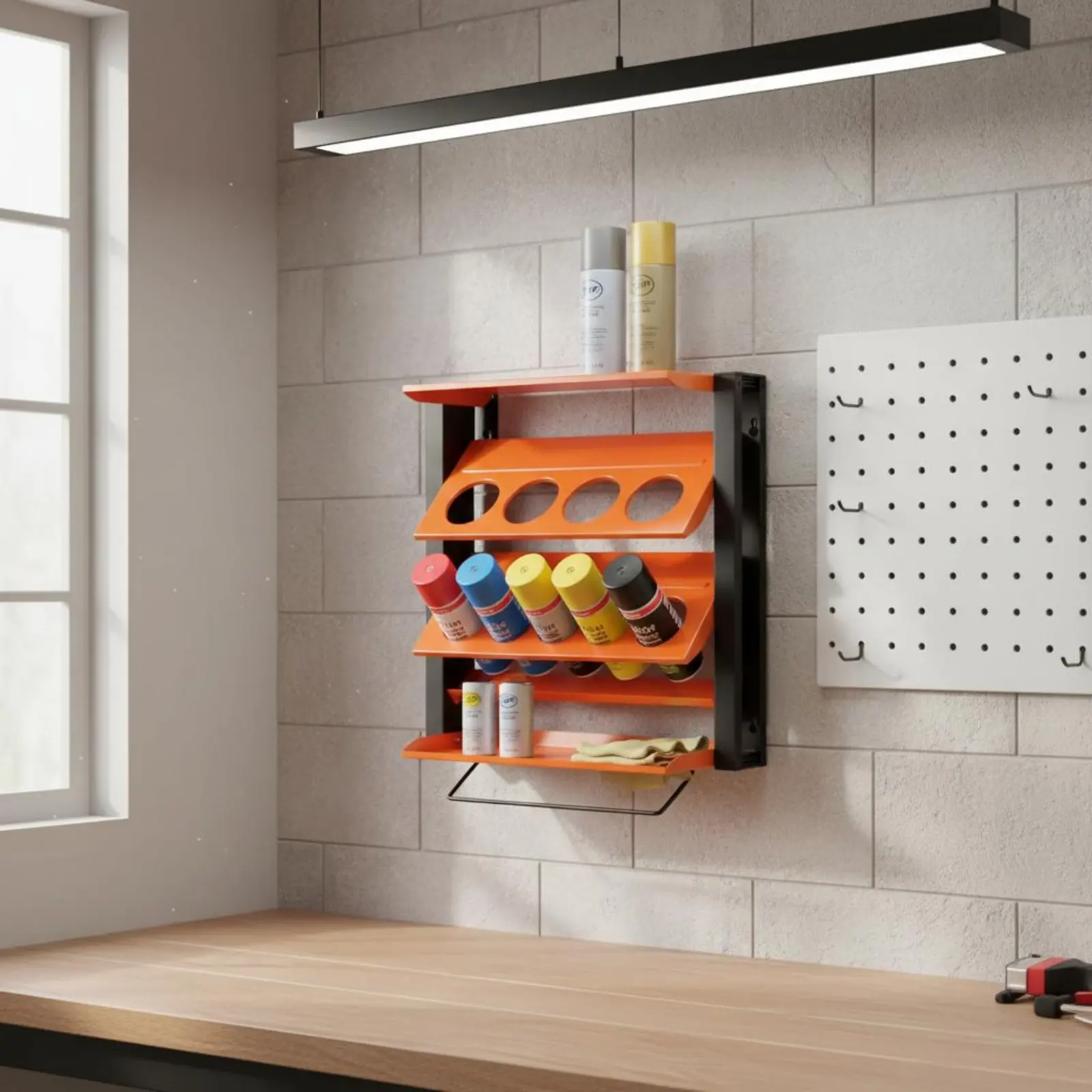 Spray Paint Rack Space Saving Wall Mounted Spray Can Rack Paint Can Organizer Sturdy Steel Heavy Duty for Garage Users, Workshop
Spray Paint Rack Space Saving Wall Mounted Spray Can Rack Paint Can Organizer Sturdy Steel Heavy Duty for Garage Users, Workshop