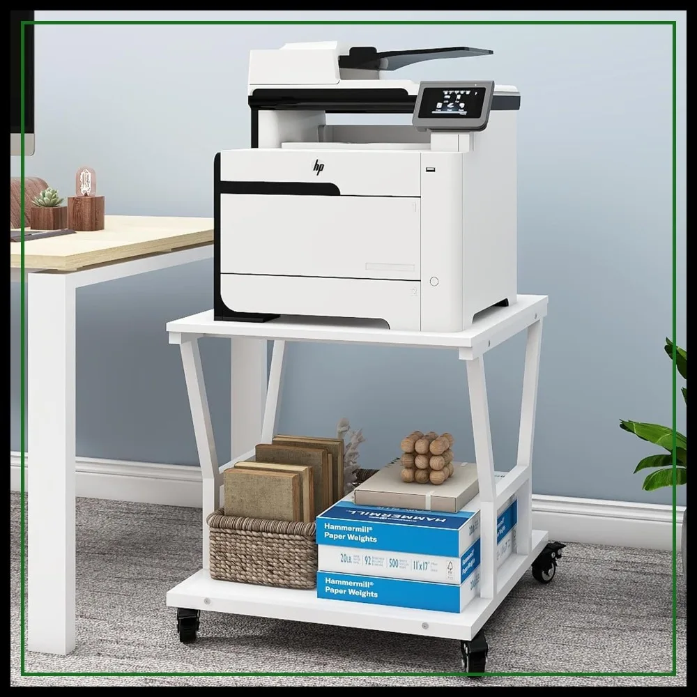 Heavy-Duty Printer Stand with Paper Shelf & Wheels, 23.6x23.6x29.5 inch, White
Heavy-Duty Printer Stand with Paper Shelf & Wheels, 23.6x23.6x29.5 inch, White