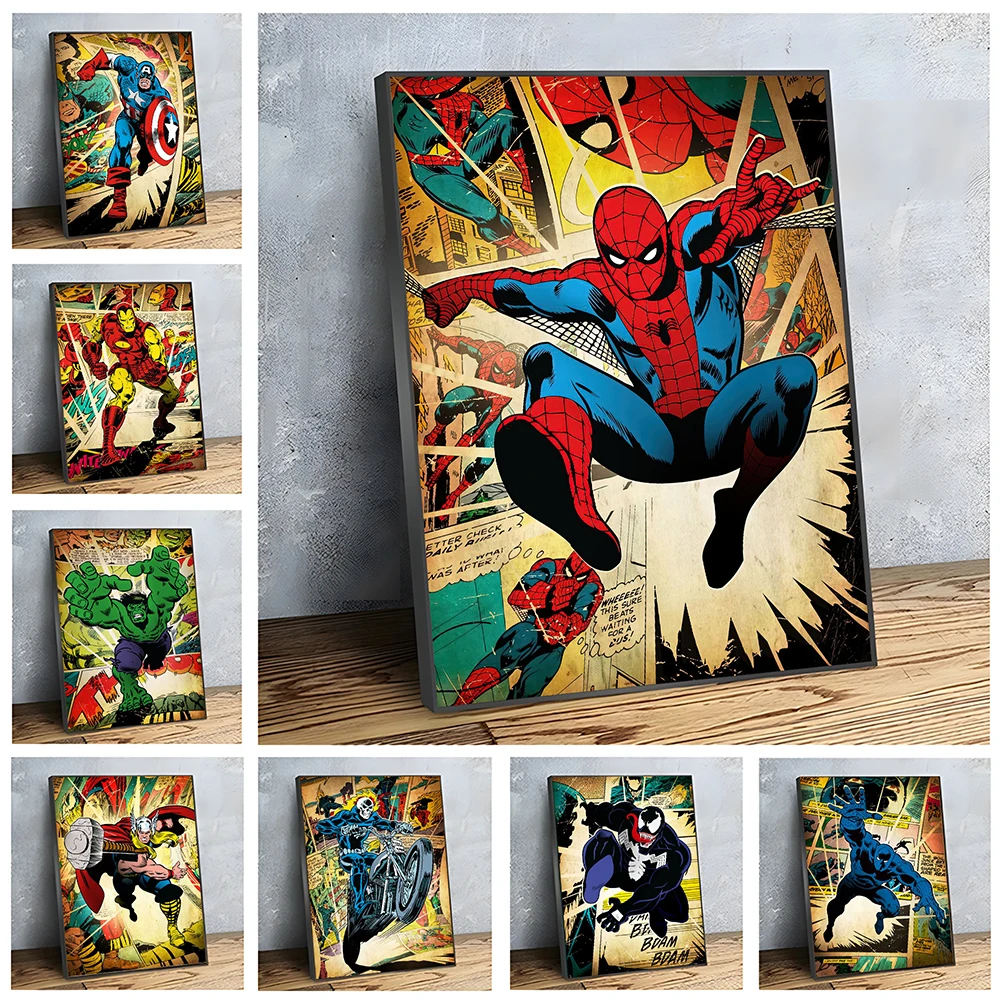 MINISO Marvel Movie Avengers Vintage Wall Art Posters SpiderMan Iron Man Hulk Thor Home Room Decor Canvas Painting Print Picture
MINISO Marvel Movie Avengers Vintage Wall Art Posters SpiderMan Iron Man Hulk Thor Home Room Decor Canvas Painting Print Picture