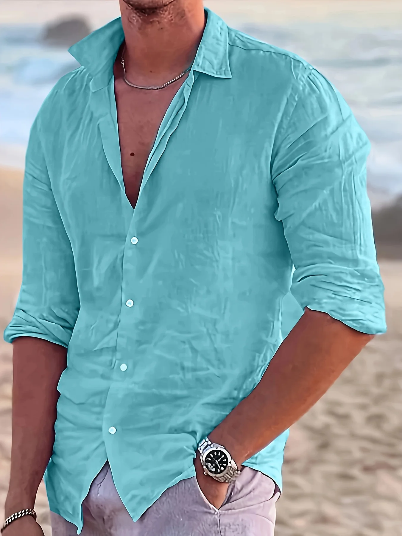 2024 New Arrival Mens Linen Shirt Shirts Summer Shirt Beach Shirts Solid Color Lapel Spring Summer Outdoor Streetwear Tie Button
2024 New Arrival Mens Linen Shirt Shirts Summer Shirt Beach Shirts Solid Color Lapel Spring Summer Outdoor Streetwear Tie Button