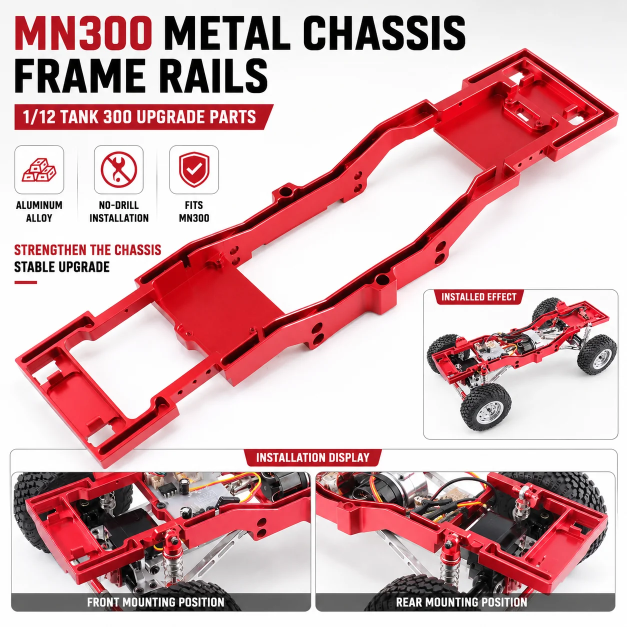 For MN MODEL MN300 Tank 300 MN212 1/12 RC Crawler Metal Main Beam Chassis Frame Rail Upgrade Parts
For MN MODEL MN300 Tank 300 MN212 1/12 RC Crawler Metal Main Beam Chassis Frame Rail Upgrade Parts