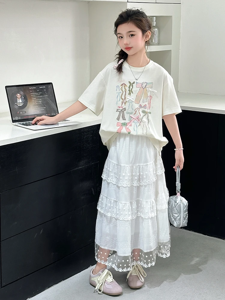 Girls Summer Faion ort Sve f Skirt Dr Two Piece Set Cotton Material Big Kids Ele Dr Trendy Outfit for Girls
Girls Summer Faion ort Sve f Skirt Dr Two Piece Set Cotton Material Big Kids Ele Dr Trendy Outfit for Girls