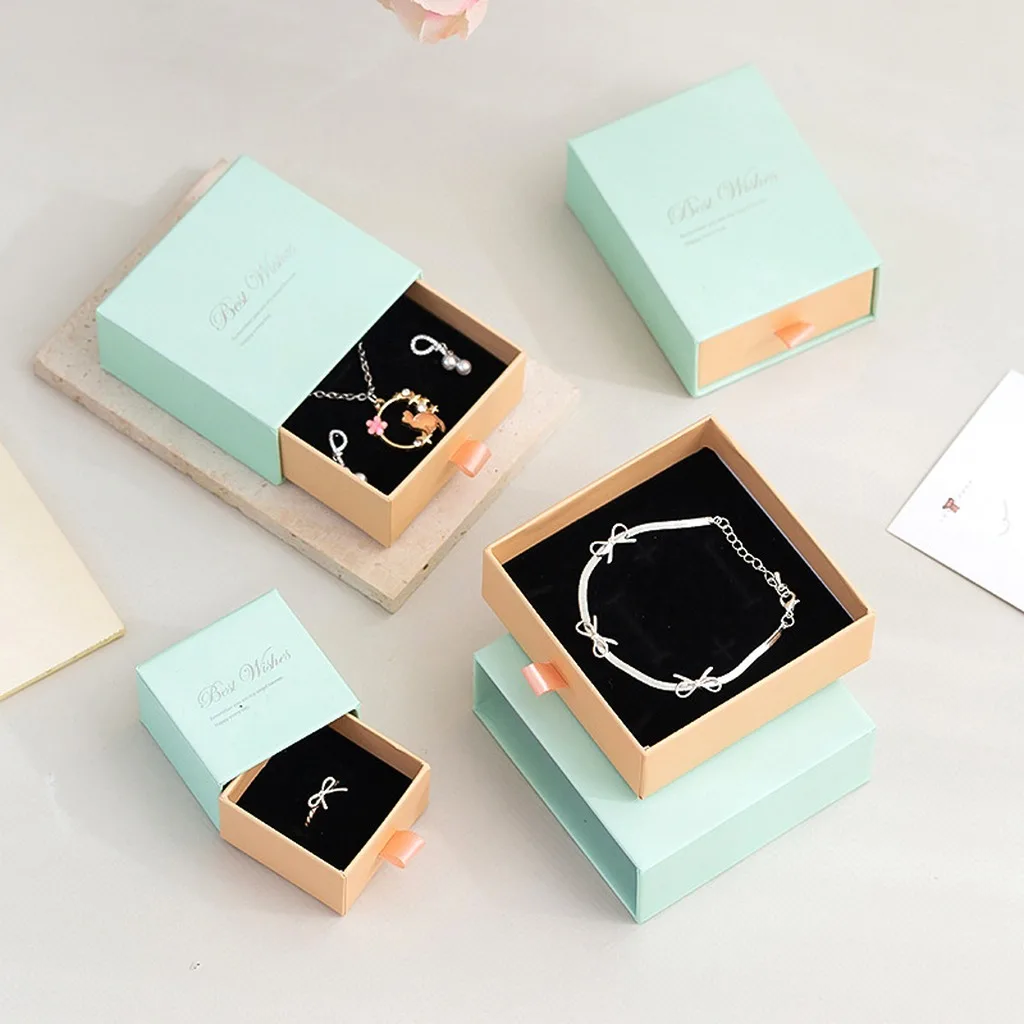 Drawer Style Cardboard Jewelry Box With Sponge Insert Jewelry Gift Box With Gift Bag For Rings Earrings Necklaces Bracelets
Drawer Style Cardboard Jewelry Box With Sponge Insert Jewelry Gift Box With Gift Bag For Rings Earrings Necklaces Bracelets
