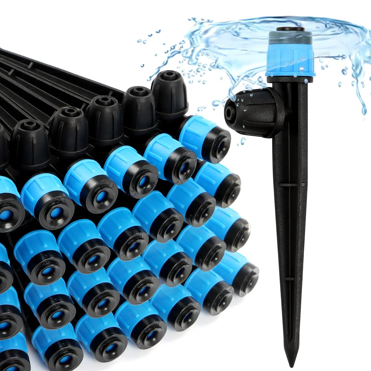 50 Pcs 1/4" Drip Irrigation Emitters, Adjustable 360° Water Flow, Fan Shape with Stake for Garden Watering System
50 Pcs 1/4" Drip Irrigation Emitters, Adjustable 360° Water Flow, Fan Shape with Stake for Garden Watering System