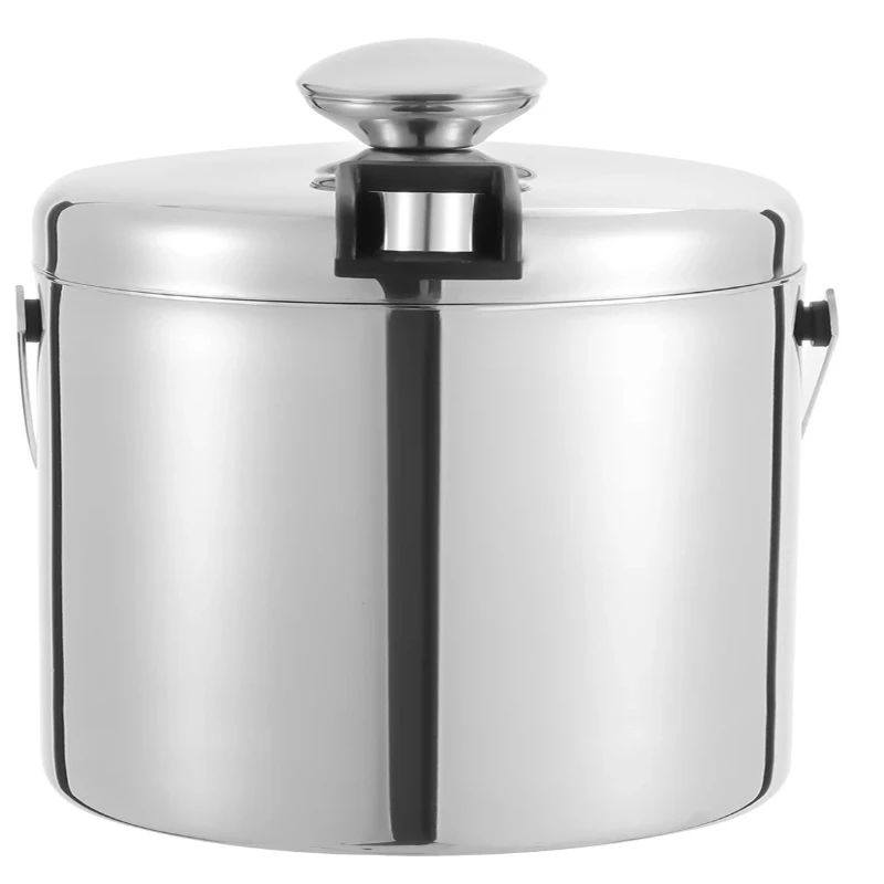 Bucket 1300 ml Cube Tray Stainless Steel Wine Cool Container Champagne Cooler with Tongs & Lid Beer Cooler
Bucket 1300 ml Cube Tray Stainless Steel Wine Cool Container Champagne Cooler with Tongs & Lid Beer Cooler