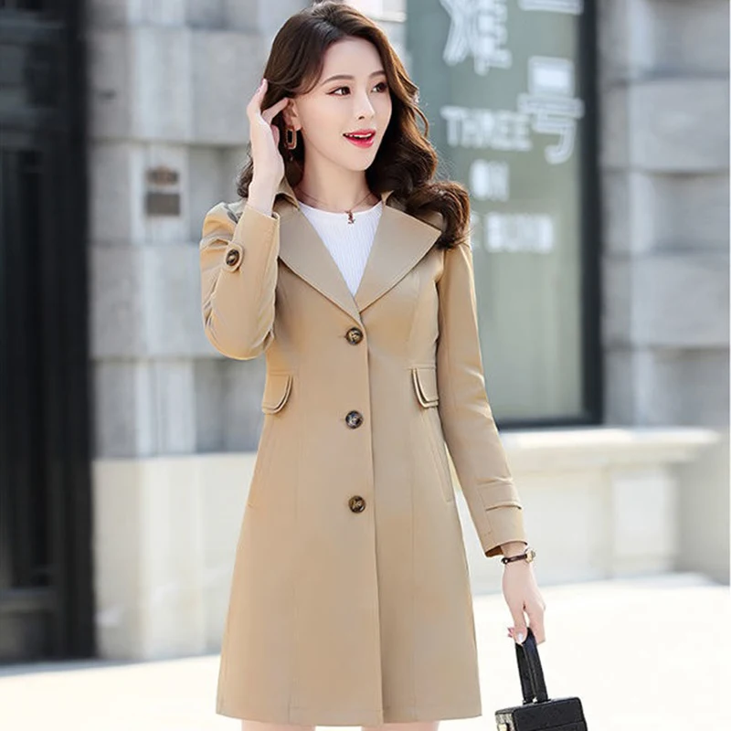 New 2024 Fashion Trench Coat Spring Autumn Women's Coat Single Breasted Slim Lining Korean Style Windbreaker Outerwear Female
New 2024 Fashion Trench Coat Spring Autumn Women's Coat Single Breasted Slim Lining Korean Style Windbreaker Outerwear Female