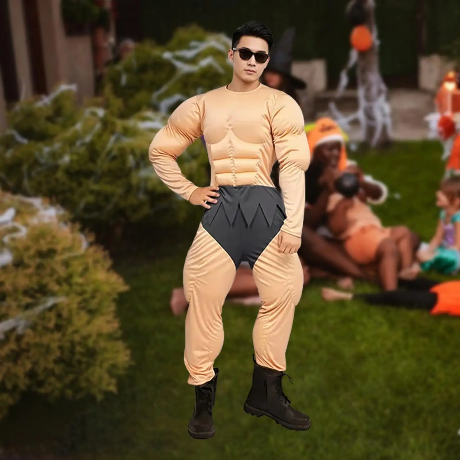 Мужской комбинезон-боди с эффектом мышц, полиэстер, с подкладкой на груди, имитация пресса, костюм для сцены, косплея, выступлений, вечеринок
Мужской комбинезон-боди с эффектом мышц, полиэстер, с подкладкой на груди, имитация пресса, костюм для сцены, косплея, выступлений, вечеринок