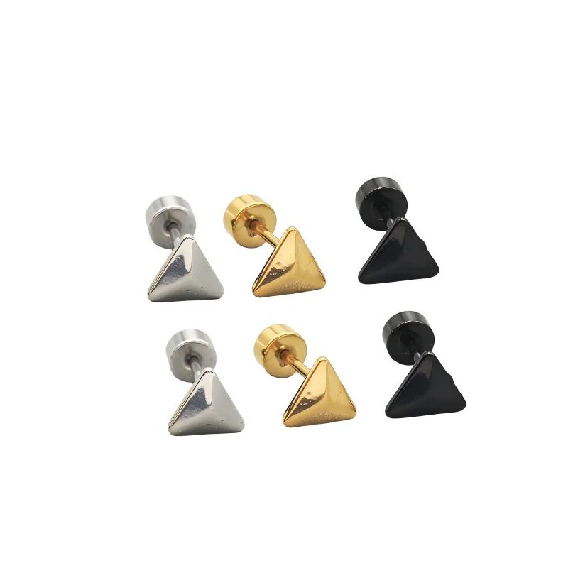 Simple Glossy Steel Triangle Stud Earring Women Gold Color Black Helix Bar Ear Cartilage Piercing Cuff Jewelry Wholesale
Simple Glossy Steel Triangle Stud Earring Women Gold Color Black Helix Bar Ear Cartilage Piercing Cuff Jewelry Wholesale