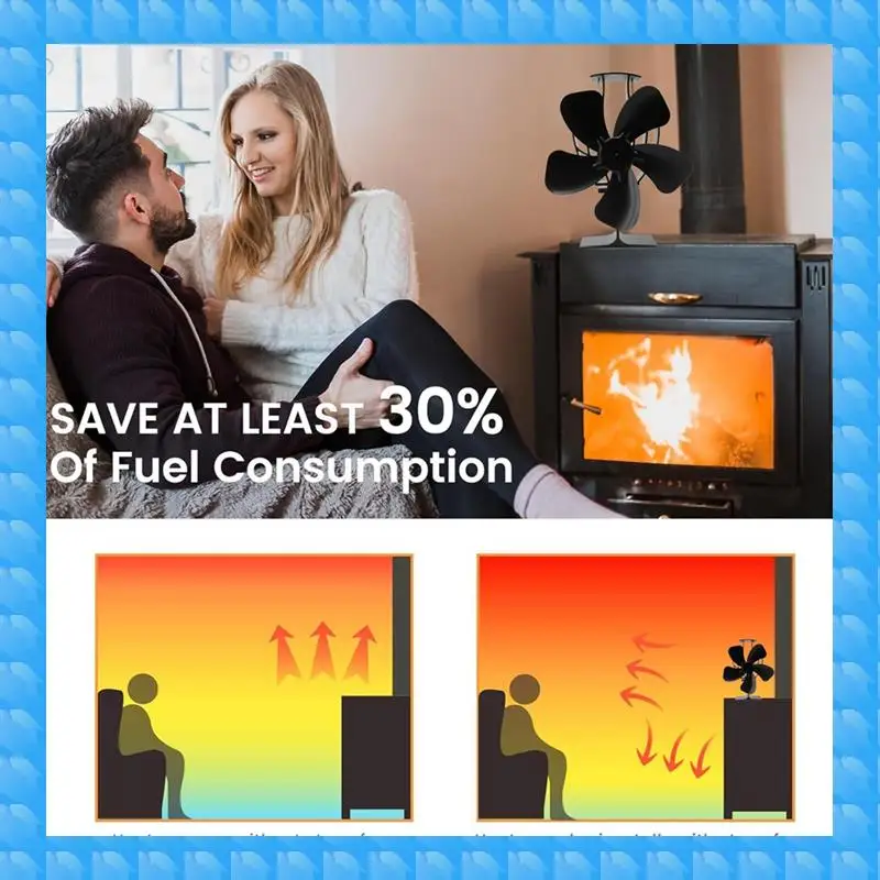 ETRT Wood Stove Fan 5-Blade Heat Powered Stove Fan For Wood/Log Burner Fireplace Fan Efficient Heat Distribution
ETRT Wood Stove Fan 5-Blade Heat Powered Stove Fan For Wood/Log Burner Fireplace Fan Efficient Heat Distribution
