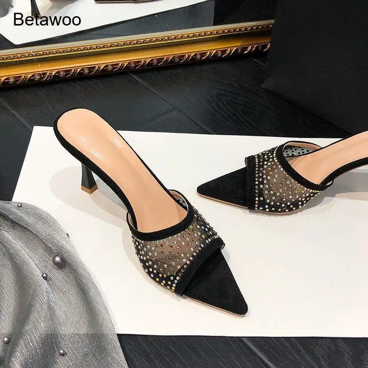 Womens Burgundy Rhinestone Mesh Mule Heels Pointed Toe Open Toe Slip On Stiletto Sandals
Womens Burgundy Rhinestone Mesh Mule Heels Pointed Toe Open Toe Slip On Stiletto Sandals