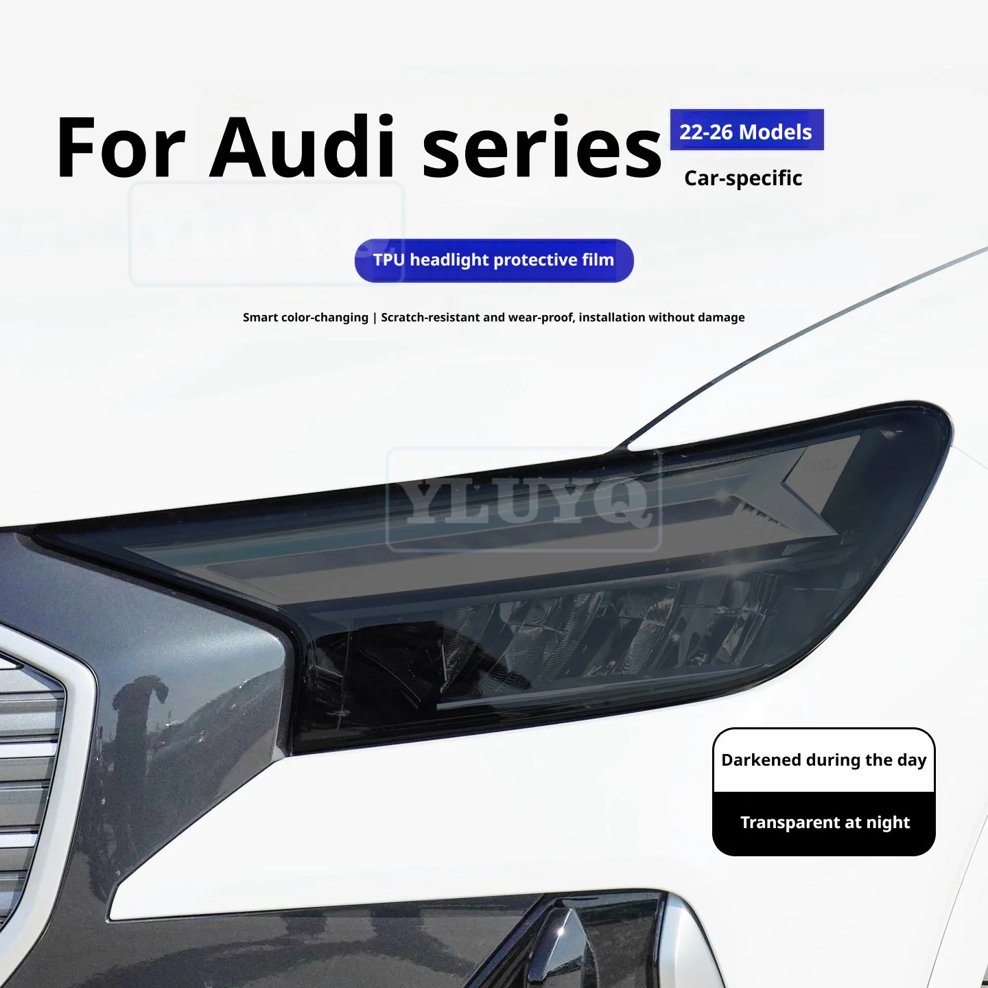 For Audi Q4 ETRON Q5 ETRON RS ETRON GT Light-Control Color-Changing Headlight Film Front and Rear Light Film TPU
For Audi Q4 ETRON Q5 ETRON RS ETRON GT Light-Control Color-Changing Headlight Film Front and Rear Light Film TPU