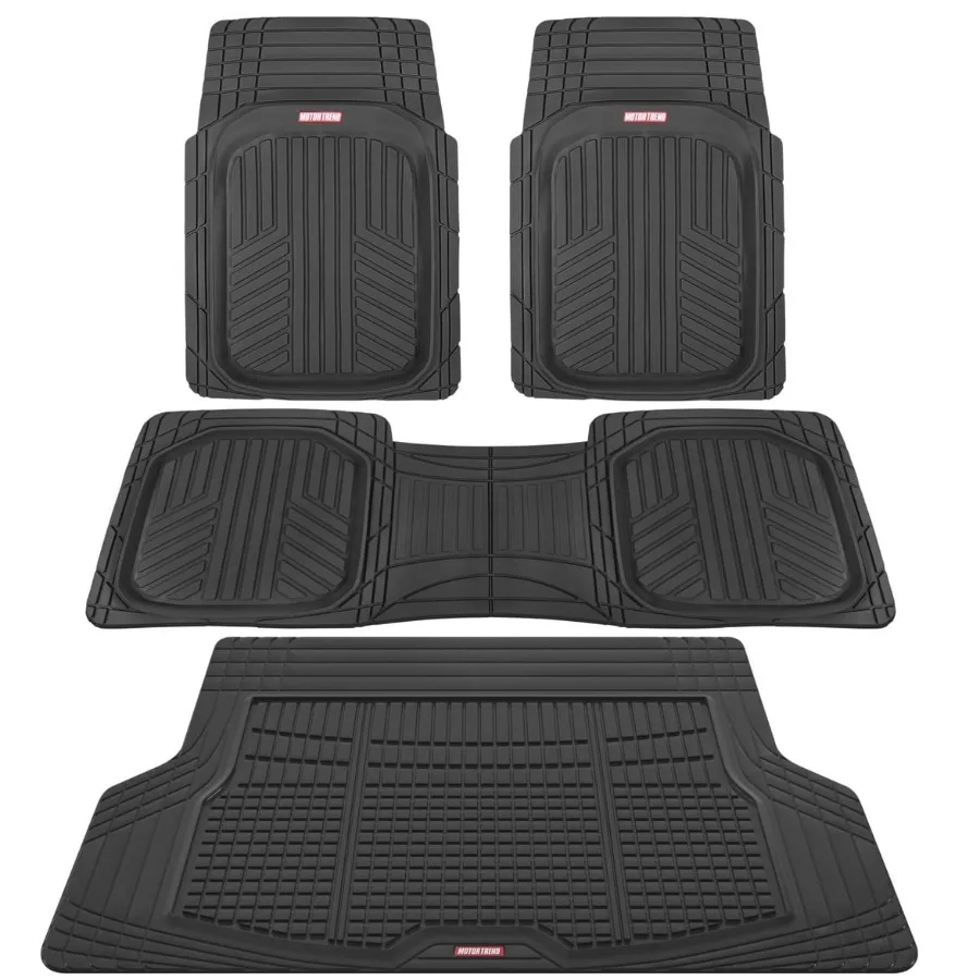 Premium FlexTough Plus All-Protection DeepDish Front and Rear Mats with Trunk Cargo Liner - Combo Set - All Weather Traction Gr
Premium FlexTough Plus All-Protection DeepDish Front and Rear Mats with Trunk Cargo Liner - Combo Set - All Weather Traction Gr