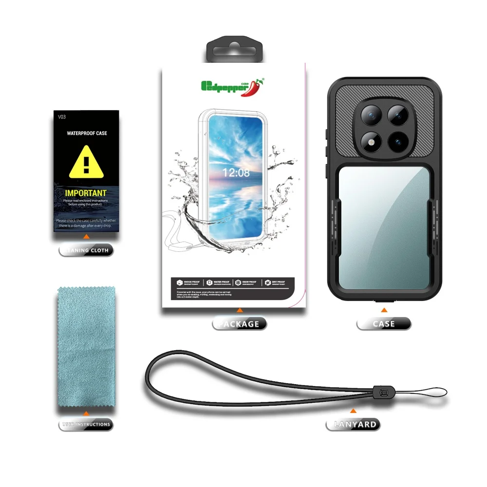For Xiaomi Redmi Note 15Pro Outdoor Swimming Diving Full Protection IP68 Waterproof Phone Case Anti-drop for Redmi Note14 13 Pro
For Xiaomi Redmi Note 15Pro Outdoor Swimming Diving Full Protection IP68 Waterproof Phone Case Anti-drop for Redmi Note14 13 Pro