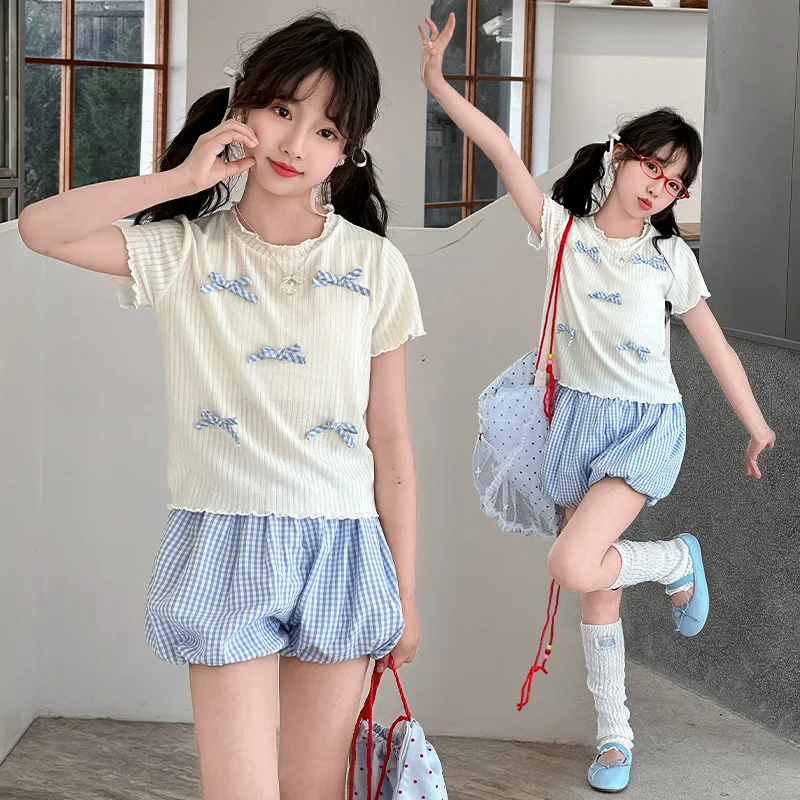 Teen Girls Clothing Sets of Clothes for Fitness Summer Outfit Korean Kids Clothing for Child Brief T-shirt Shorts 2PCS Suit 5-14
Teen Girls Clothing Sets of Clothes for Fitness Summer Outfit Korean Kids Clothing for Child Brief T-shirt Shorts 2PCS Suit 5-14