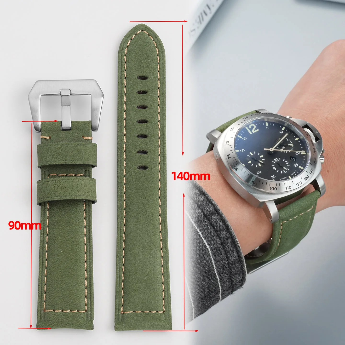 Extended Matte Crazy Horse Leather Watch Strap for Panerai Nishitetsu Seagull Men's Retro Universal 22MM 24MM watchband Bracelet
Extended Matte Crazy Horse Leather Watch Strap for Panerai Nishitetsu Seagull Men's Retro Universal 22MM 24MM watchband Bracelet