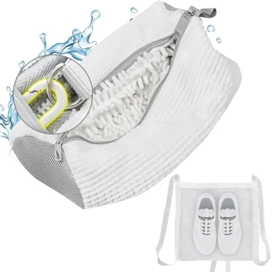 Shoe Washing Machine Bag, Shoe Laundry Bag for Washer and Dryer, Include Dry Net Bag, Reusable and Durable Zipper with Hook Des
Shoe Washing Machine Bag, Shoe Laundry Bag for Washer and Dryer, Include Dry Net Bag, Reusable and Durable Zipper with Hook Des