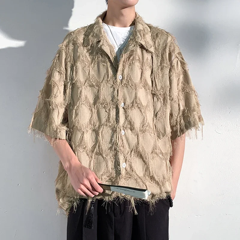 Y2K Mens Shirts Summer Short Sleeve Button Lapel Tassel Design Shirts Men Streetwear Vintage Solid Color Oversize Shirt for Male
Y2K Mens Shirts Summer Short Sleeve Button Lapel Tassel Design Shirts Men Streetwear Vintage Solid Color Oversize Shirt for Male
