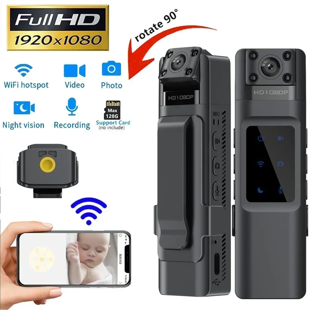 NEW Wifi Hotspot Mini Camera 1080P Portable Recorder Body Camera Night Vision DVR Miniature Camcorder BodyCam Digital Video
NEW Wifi Hotspot Mini Camera 1080P Portable Recorder Body Camera Night Vision DVR Miniature Camcorder BodyCam Digital Video
