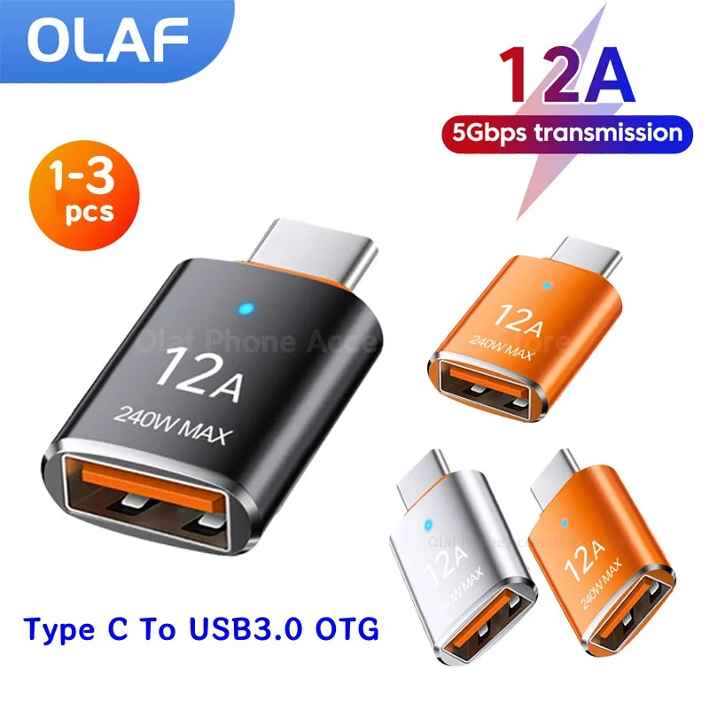 12A OTG USB3.0 To Type C Adapter Fast Charging USB Female To Type C Male Adadpter For Xiaomi Samsung PC Laptop USB C OTG Adapter
12A OTG USB3.0 To Type C Adapter Fast Charging USB Female To Type C Male Adadpter For Xiaomi Samsung PC Laptop USB C OTG Adapter