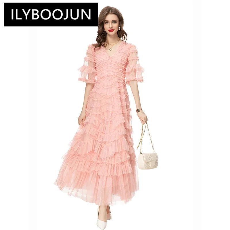 ILYBOOJUN Summer New Style Fashion Designer Dress Women Dot V-Neck Cascading Ruffle Plaid Lace High waist party Long Dress
ILYBOOJUN Summer New Style Fashion Designer Dress Women Dot V-Neck Cascading Ruffle Plaid Lace High waist party Long Dress
