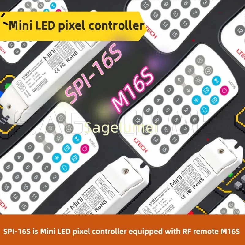 LTECH SPI-16S + M16S DC5-24V RF2.4G Мини-светодиодный пиксельный контроллер Диммер для RGBIC WS2811/WS2812B/APA102 COB Светодиодная лента RF пульт дистанционного управления
LTECH SPI-16S + M16S DC5-24V RF2.4G Мини-светодиодный пиксельный контроллер Диммер для RGBIC WS2811/WS2812B/APA102 COB Светодиодная лента RF пульт дистанционного управления