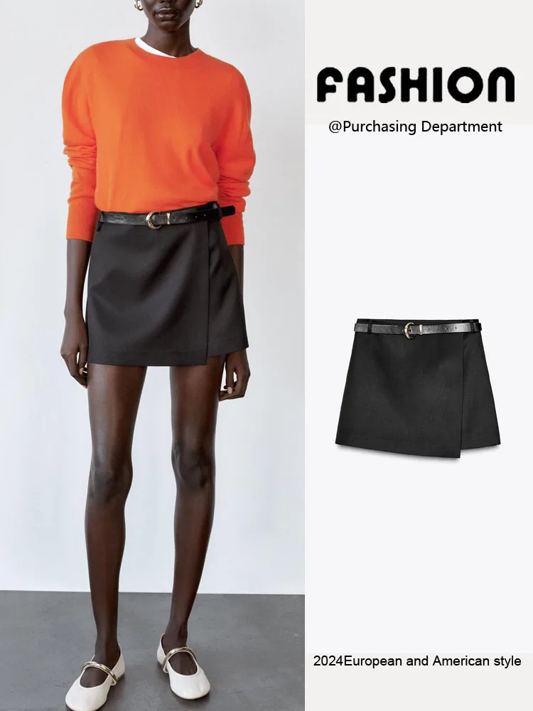 Новинка весенней коллекции: женские юбка-брюки с высокой талией, простые, двубортные, с поясом, А-силуэт, для офиса и повседневной носки
Новинка весенней коллекции: женские юбка-брюки с высокой талией, простые, двубортные, с поясом, А-силуэт, для офиса и повседневной носки