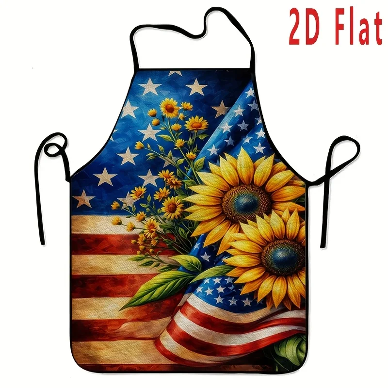 1 Star Spangled Banner Sunflower Pattern Apron, 2D Flat Print 23.62X31.5 Inch Fashion Home Workwear Kitchen Apron, Durable BBQ Apron, Washable Reusable Kitchenware, Suitable for Home Work Apron, Pie Apron, Suitable for Kitchen and Restaurant Cooking
1 Star Spangled Banner Sunflower Pattern Apron, 2D Flat Print 23.62X31.5 Inch Fashion Home Workwear Kitchen Apron, Durable BBQ Apron, Washable Reusable Kitchenware, Suitable for Home Work Apron, Pie Apron, Suitable for Kitchen and Restaurant Cooking