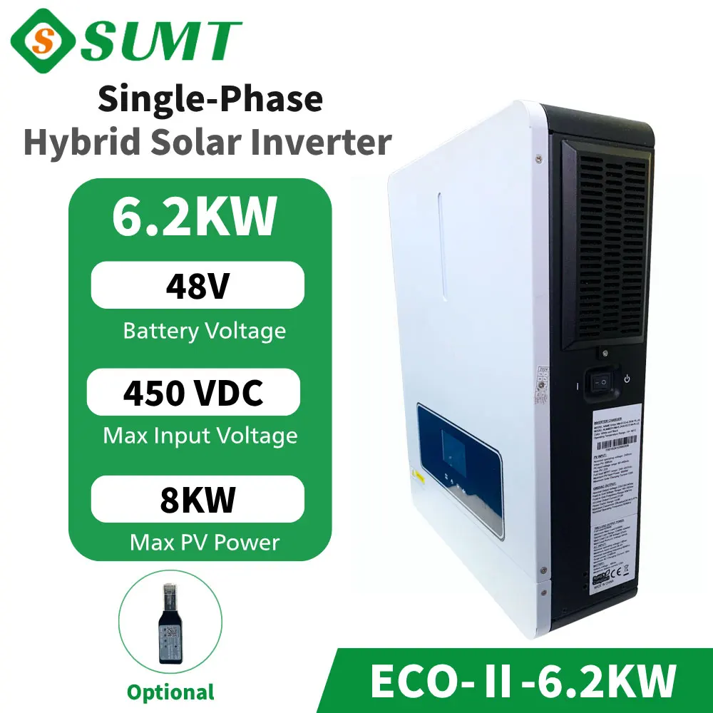 ECO 4.2KW 6.2KW Hybrid Solar Inverter 48V Pure Sine Wave Solar Power Inverter with MPPT Charger for Home Energy Storage
ECO 4.2KW 6.2KW Hybrid Solar Inverter 48V Pure Sine Wave Solar Power Inverter with MPPT Charger for Home Energy Storage