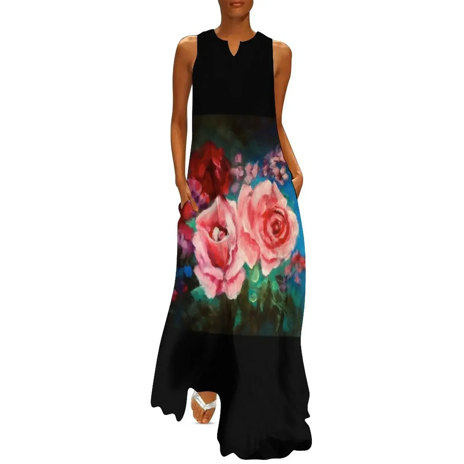 PinkRoses on Blue Long Dress dress for women summer Women's summer skirt summer woman dress 2025
PinkRoses on Blue Long Dress dress for women summer Women's summer skirt summer woman dress 2025