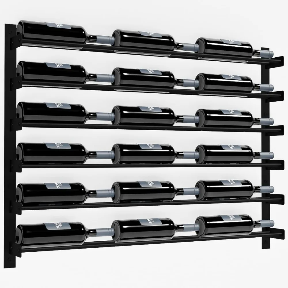 18-Bottle Label Out Black Metal Wall Mounted Wine Rack – Modern Industrial Wine Bottle Storage Organizer for Home Bar, Kitchen,
18-Bottle Label Out Black Metal Wall Mounted Wine Rack – Modern Industrial Wine Bottle Storage Organizer for Home Bar, Kitchen,