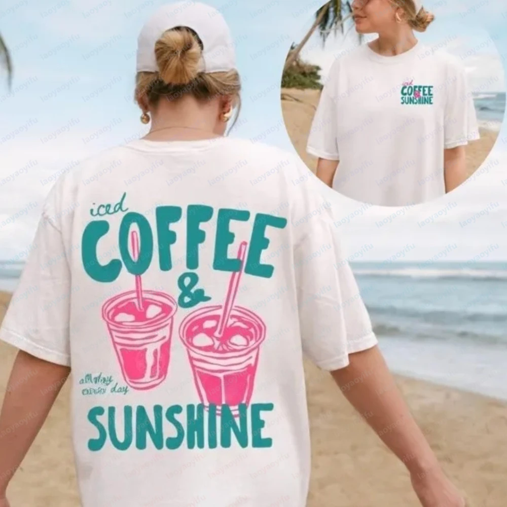 Iced Coffee and Sunshine Shirt, Front and Back Design Tee Iced Coffee Oversized T Shirt Graphic T Shirts Harajuku Gothic Y2k Top
Iced Coffee and Sunshine Shirt, Front and Back Design Tee Iced Coffee Oversized T Shirt Graphic T Shirts Harajuku Gothic Y2k Top