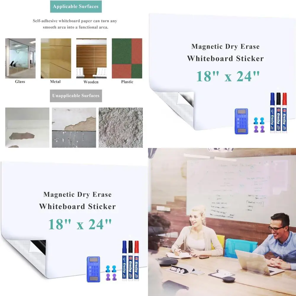 18x24 Inch Magnetic Dry Erase Whiteboard Roll, Stick-On Wall Mountable, Easy Writing and Cleaning
18x24 Inch Magnetic Dry Erase Whiteboard Roll, Stick-On Wall Mountable, Easy Writing and Cleaning